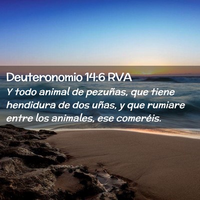 Picture 02 - Deuteronomio 14:6 RVA - Y todo animal de pezuñas, que tiene hendidura de - Bible Verse Picture