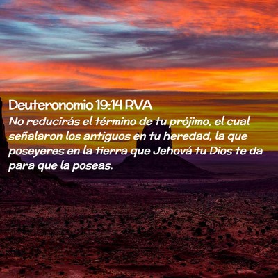 Picture 02 - Deuteronomio 19:14 RVA - No reducirás el término de tu prójimo, el cual - Bible Verse Picture