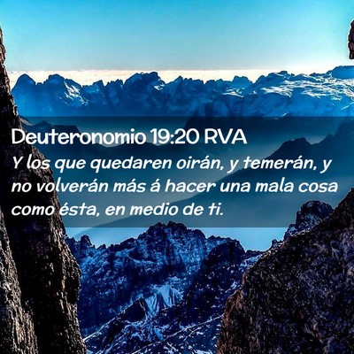Picture 02 - Deuteronomio 19:20 RVA - Y los que quedaren oirán, y temerán, y no - Bible Verse Picture