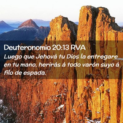 Picture 02 - Deuteronomio 20:13 RVA - Luego que Jehová tu Dios la entregare en tu - Bible Verse Picture