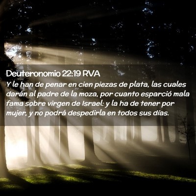 Picture 02 - Deuteronomio 22:19 RVA - Y le han de penar en cien piezas de plata, las - Bible Verse Picture