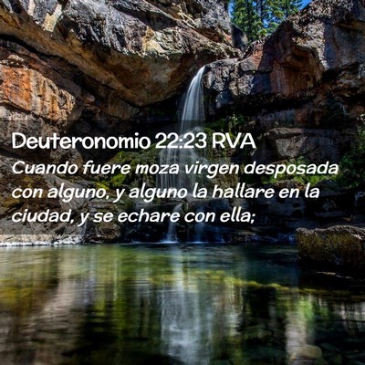 Picture 02 - Deuteronomio 22:23 RVA - Cuando fuere moza virgen desposada con alguno, y - Bible Verse Picture
