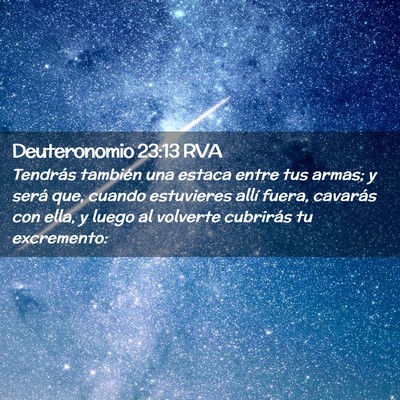 Picture 02 - Deuteronomio 23:13 RVA - Tendrás también una estaca entre tus armas; y - Bible Verse Picture