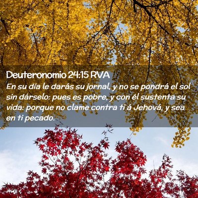 Picture 02 - Deuteronomio 24:15 RVA - En su día le darás su jornal, y no se pondrá - Bible Verse Picture