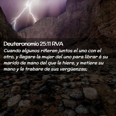 Picture 02 - Deuteronomio 25:11 RVA - Cuando algunos riñeren juntos el uno con el - Bible Verse Picture