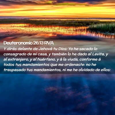 Picture 02 - Deuteronomio 26:13 RVA - Y dirás delante de Jehová tu Dios: Yo he sacado - Bible Verse Picture