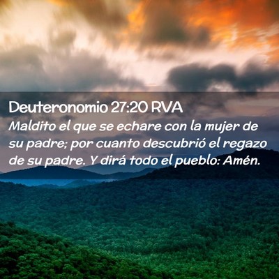Picture 02 - Deuteronomio 27:20 RVA - Maldito el que se echare con la mujer de su - Bible Verse Picture
