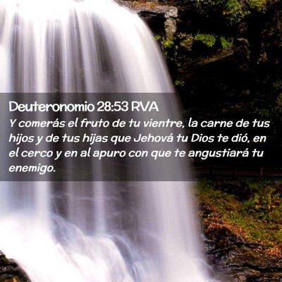 Picture 02 - Deuteronomio 28:53 RVA - Y comerás el fruto de tu vientre, la carne de - Bible Verse Picture