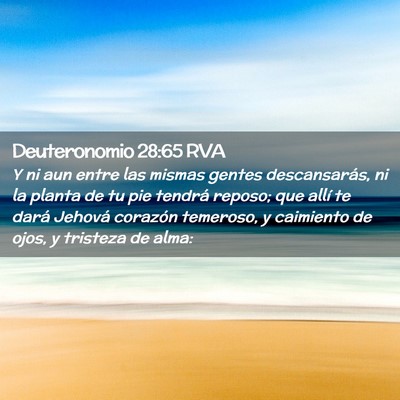 Picture 02 - Deuteronomio 28:65 RVA - Y ni aun entre las mismas gentes descansarás, ni - Bible Verse Picture
