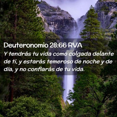 Picture 02 - Deuteronomio 28:66 RVA - Y tendrás tu vida como colgada delante de ti, y - Bible Verse Picture