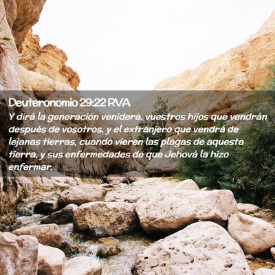 Picture 02 - Deuteronomio 29:22 RVA - Y dirá la generación venidera, vuestros hijos - Bible Verse Picture