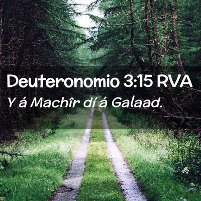 Picture 02 - Deuteronomio 3:15 RVA - Y á Machîr dí á - Bible Verse Picture