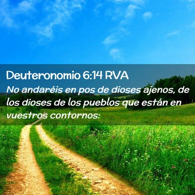 Picture 02 - Deuteronomio 6:14 RVA - No andaréis en pos de dioses ajenos, de los - Bible Verse Picture
