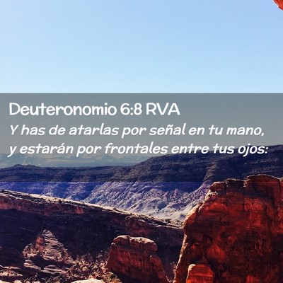 Picture 02 - Deuteronomio 6:8 RVA - Y has de atarlas por señal en tu mano, y - Bible Verse Picture