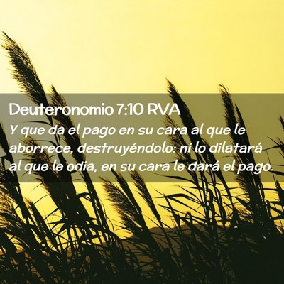 Picture 02 - Deuteronomio 7:10 RVA - Y que da el pago en su cara al que le aborrece, - Bible Verse Picture