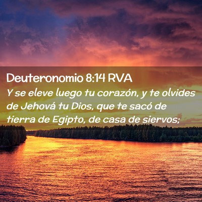 Picture 02 - Deuteronomio 8:14 RVA - Y se eleve luego tu corazón, y te olvides de - Bible Verse Picture