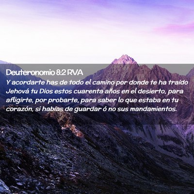 Picture 02 - Deuteronomio 8:2 RVA - Y acordarte has de todo el camino por donde te ha - Bible Verse Picture