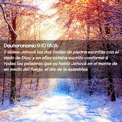 Picture 02 - Deuteronomio 9:10 RVA - Y dióme Jehová las dos tablas de piedra - Bible Verse Picture