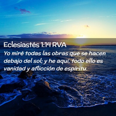 Picture 02 - Eclesiastés 1:14 RVA - Yo miré todas las obras que se hacen debajo del - Bible Verse Picture