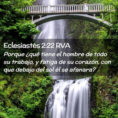 Picture 02 - Eclesiastés 2:22 RVA - Porque ¿qué tiene el hombre de todo su trabajo, - Bible Verse Picture