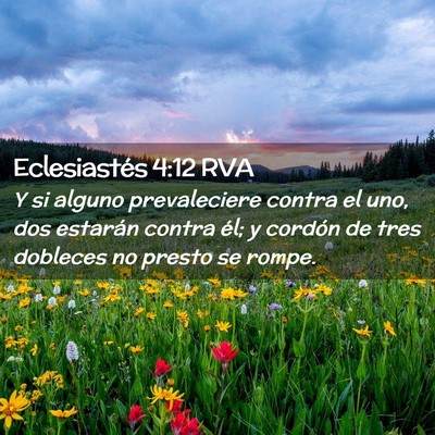 Picture 02 - Eclesiastés 4:12 RVA - Y si alguno prevaleciere contra el uno, dos - Bible Verse Picture