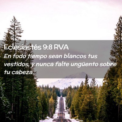 Picture 02 - Eclesiastés 9:8 RVA - En todo tiempo sean blancos tus vestidos, y nunca - Bible Verse Picture