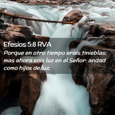 Picture 02 - Efesios 5:8 RVA - Porque en otro tiempo erais tinieblas; mas ahora - Bible Verse Picture