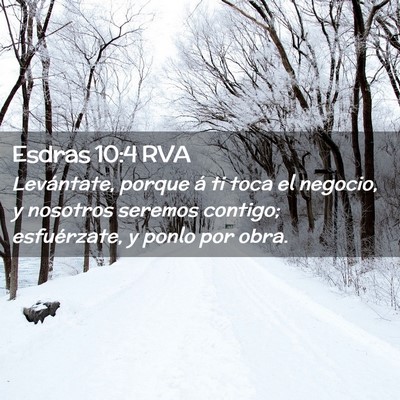 Picture 02 - Esdras 10:4 RVA - Levántate, porque á ti toca el negocio, y - Bible Verse Picture