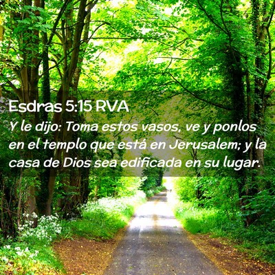 Picture 02 - Esdras 5:15 RVA - Y le dijo: Toma estos vasos, ve y ponlos en el - Bible Verse Picture