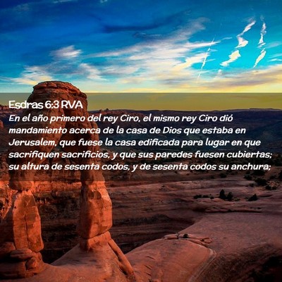 Picture 02 - Esdras 6:3 RVA - En el año primero del rey Ciro, el mismo rey - Bible Verse Picture