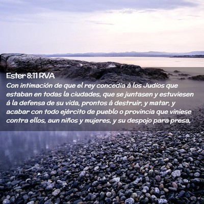 Picture 02 - Ester 8:11 RVA - Con intimación de que el rey concedía á los - Bible Verse Picture