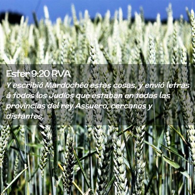 Picture 02 - Ester 9:20 RVA - Y escribió Mardochêo estas cosas, y envió - Bible Verse Picture
