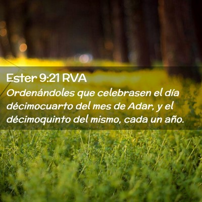 Picture 02 - Ester 9:21 RVA - Ordenándoles que celebrasen el día - Bible Verse Picture