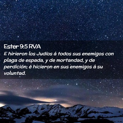 Picture 02 - Ester 9:5 RVA - E hirieron los Judíos á todos sus enemigos con - Bible Verse Picture