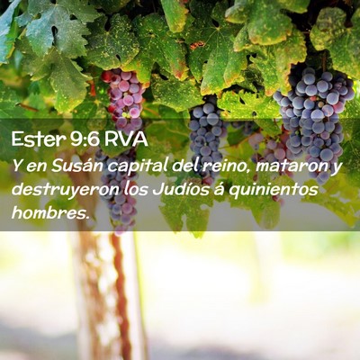 Picture 02 - Ester 9:6 RVA - Y en Susán capital del reino, mataron y - Bible Verse Picture