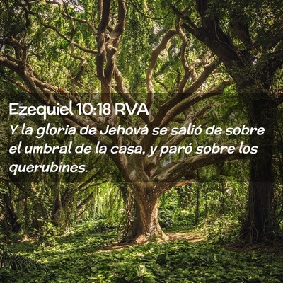 Picture 02 - Ezequiel 10:18 RVA - Y la gloria de Jehová se salió de sobre el - Bible Verse Picture