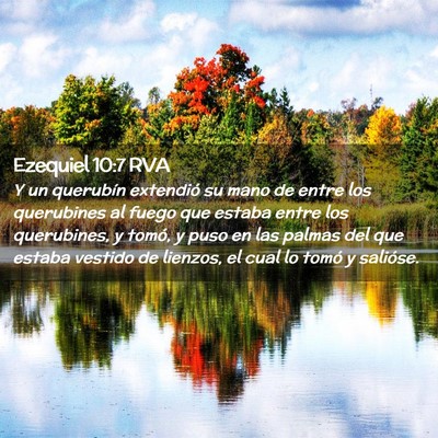 Picture 02 - Ezequiel 10:7 RVA - Y un querubín extendió su mano de entre los - Bible Verse Picture