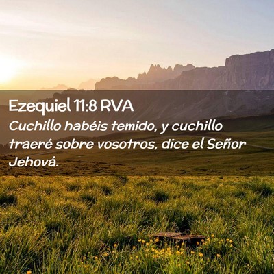 Picture 02 - Ezequiel 11:8 RVA - Cuchillo habéis temido, y cuchillo traeré sobre - Bible Verse Picture