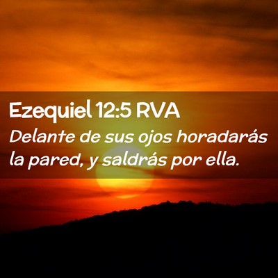 Picture 02 - Ezequiel 12:5 RVA - Delante de sus ojos horadarás la pared, y - Bible Verse Picture