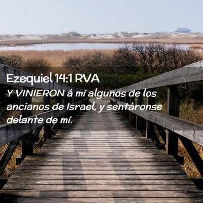 Picture 02 - Ezequiel 14:1 RVA - Y VINIERON á mí algunos de los ancianos de - Bible Verse Picture