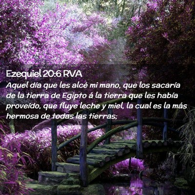 Picture 02 - Ezequiel 20:6 RVA - Aquel día que les alcé mi mano, que los - Bible Verse Picture