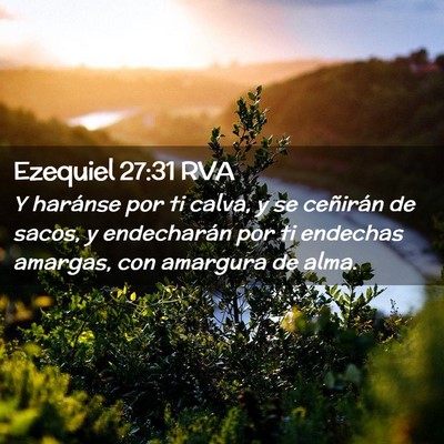 Picture 02 - Ezequiel 27:31 RVA - Y haránse por ti calva, y se ceñirán de sacos, - Bible Verse Picture