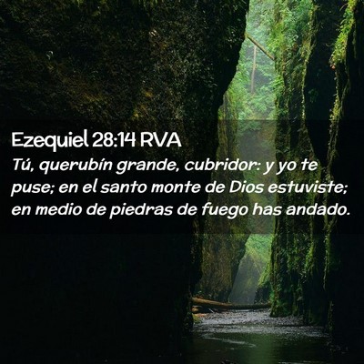 Picture 02 - Ezequiel 28:14 RVA - Tú, querubín grande, cubridor: y yo te puse; en - Bible Verse Picture