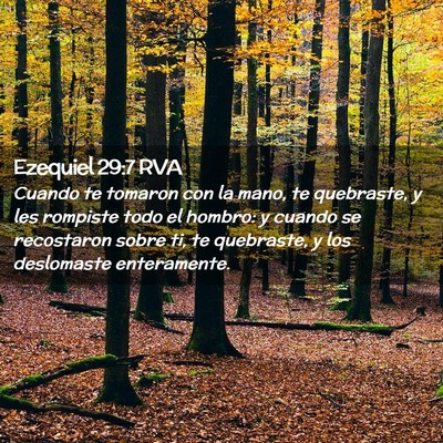 Picture 02 - Ezequiel 29:7 RVA - Cuando te tomaron con la mano, te quebraste, y - Bible Verse Picture