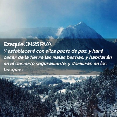 Picture 02 - Ezequiel 34:25 RVA - Y estableceré con ellos pacto de paz, y haré - Bible Verse Picture