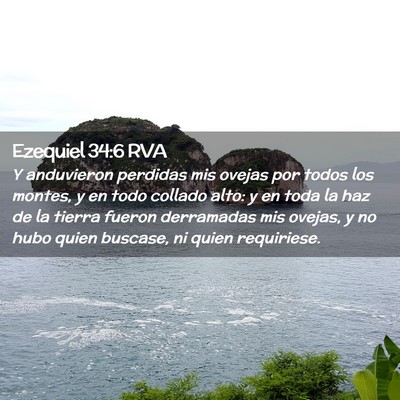 Picture 02 - Ezequiel 34:6 RVA - Y anduvieron perdidas mis ovejas por todos los - Bible Verse Picture