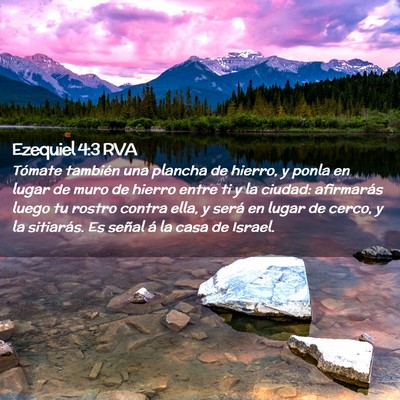 Picture 02 - Ezequiel 4:3 RVA - Tómate también una plancha de hierro, y ponla - Bible Verse Picture