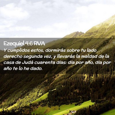 Picture 02 - Ezequiel 4:6 RVA - Y cumplidos estos, dormirás sobre tu lado - Bible Verse Picture