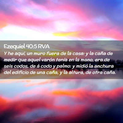 Picture 02 - Ezequiel 40:5 RVA - Y he aquí, un muro fuera de la casa: y la caña - Bible Verse Picture