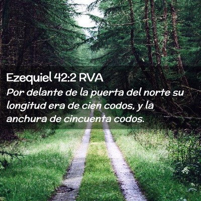 Picture 02 - Ezequiel 42:2 RVA - Por delante de la puerta del norte su longitud - Bible Verse Picture